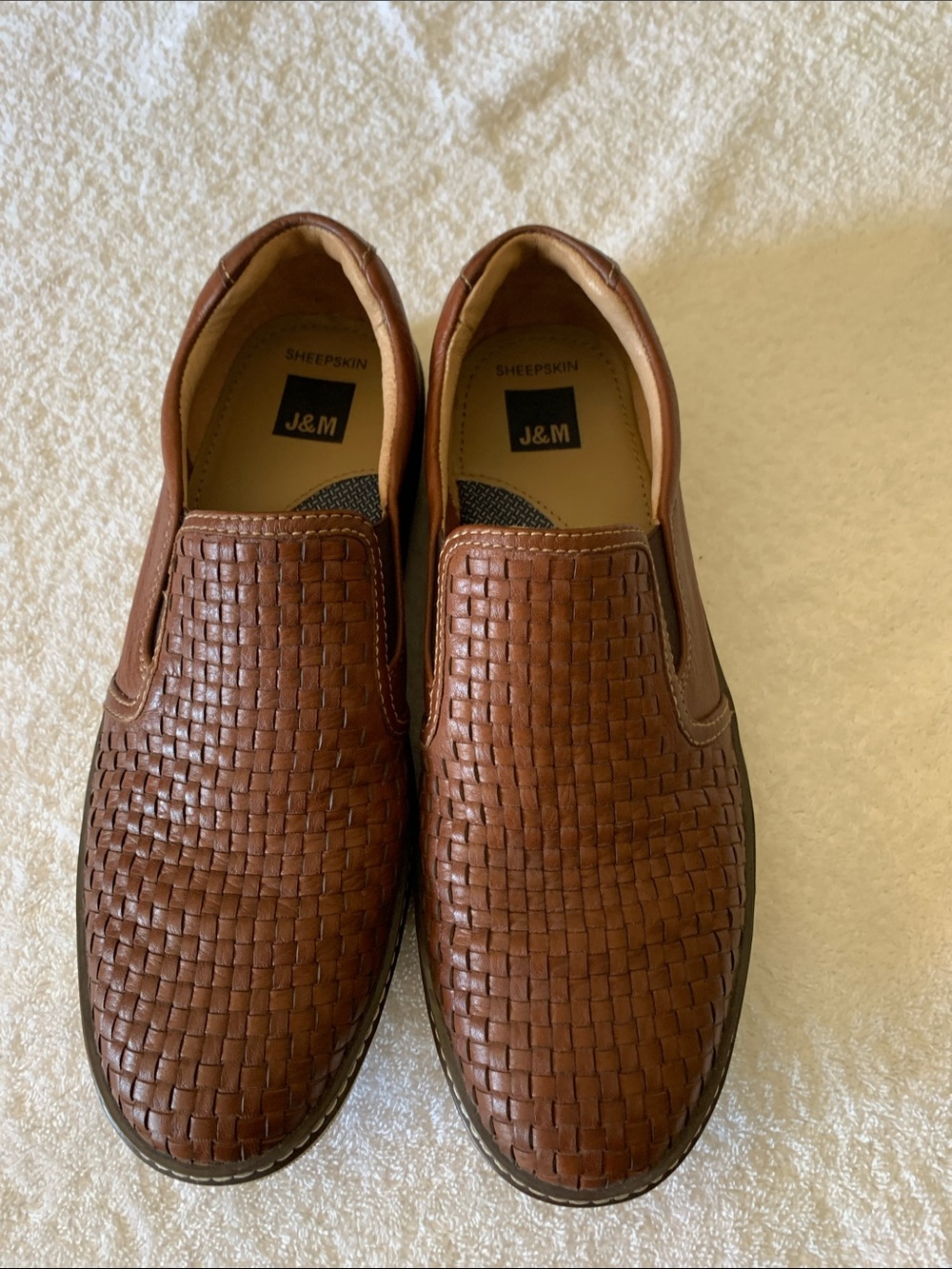 Johnson & Murphy Men’s Woven Slip-On Loafers in Brown